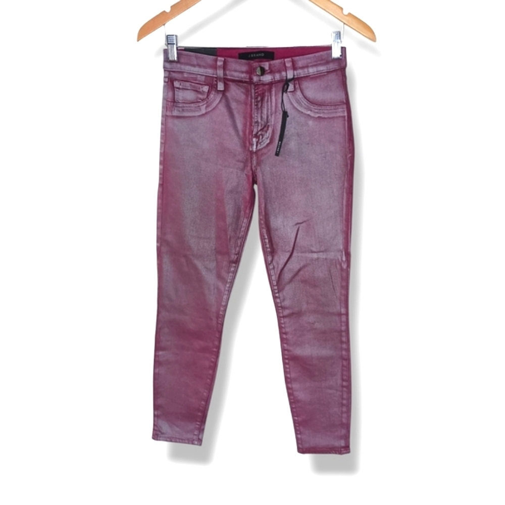 NWT J BRAND MID-RISE CROP SKINNY JEANS IN BITTERSWEET SHIMMER SIZE 27 RETAIL$278 - Picture 6 of 14